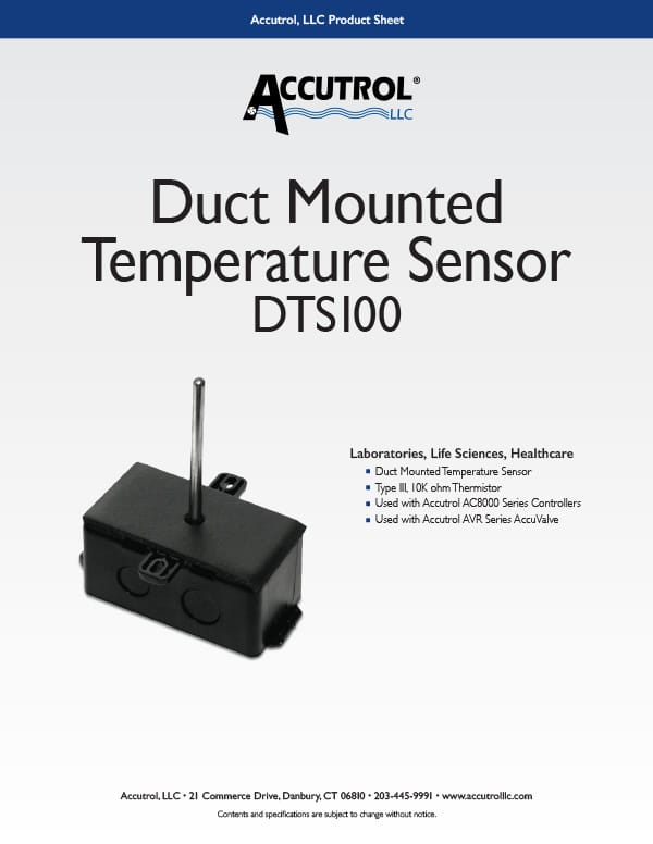 DTS100 Duct Temperature Sensor Product Sheet