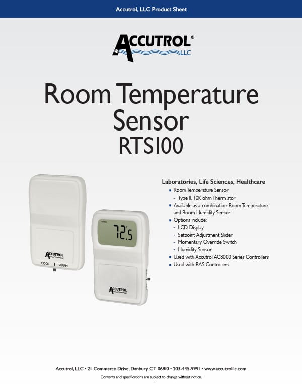 RTS100 Room Temperature Sensor Product Sheet